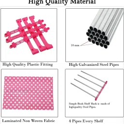 egnito Plastic 8 Shelf Book Organizer Showcase rack for home Plastic Open Book Shelf image 5