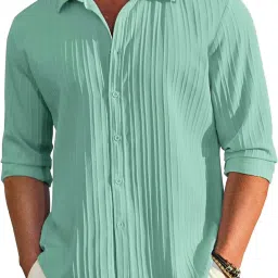Men Regular Fit Striped Button Down Collar Casual Shirt-image-15