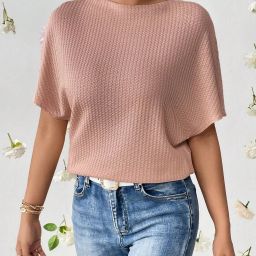 Casual Butterfly Sleeves Self Design Women Pink Top-image-97