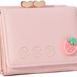 Women Trendy Pink Artificial Leather Wallet-image-2