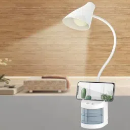 Desk lamp LED Touch On Off Switch Student Study Reading Dimmer Rechargeable Led Table Lamps Eye Protection Lamp+(Pen + Mobile + Drawer + Night Light)+ 2200mAh Rechargeable Battery Study Lamp (45 cm, White) Study Lamp-10