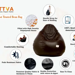 sattva XXL Classic Teardrop Bean Bag With Bean Filling image 5