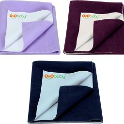 Waterproof Baby Dry Sheet, Small Size, Pack Of 3 (Dark Blue, Plum, Voilet)-image-83