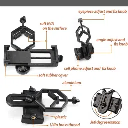 Stela Telescope Adapter 360° Swivel Mobile Adapter for Binoculars for all smartphone Mobile Holder image 2