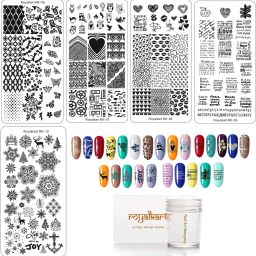 Nail Stamping Kit with 5 Stamping plates & Silicone Stamper (RK 6 -10)-picture-43