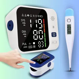 Balson BLSN-666 Rechargeable Arm Blood Pressure Monitor with Fully Automatic Function with Large Display, BLSN-45 Thermometer & BLSN-32 Digital Oximeter I Bp Monitor-22