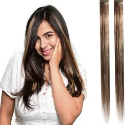 2pc Clip In Straight Hiar Extension 18 inch Highlighter Hair Extension-image-95