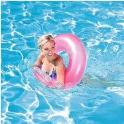 Inflatable (IND*60) Life Ring for Children, Pink Inflatable Swimming Safety Tube-1