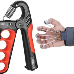 pheonix Combo of 5-100kg Counter Hand Gripper with Finger Exerciser for Gym Equipment Fitness Accessory Kit Kit-picture-32