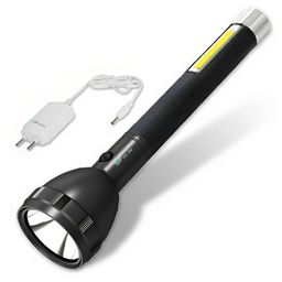 firstlike FIRSTLIKE® 50W Dual Mode Waterproof Power Full Rechargeable Long Range Torch Up to 1 Km with COB Backlight (50W + COB) image 1