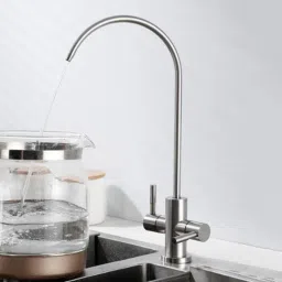 RO Water purifiers Tap/Faucet SS 304 Kitchen 360 Rotatable Brushed Chrome Tap Mount Water Filter-image-58
