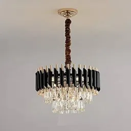 shri mahal antiques 300 MM BlacK Crystal Chandelier Light For Living Room Bed Room Hall Chandelier Ceiling Lamp-picture-18