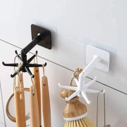 Wall mounting Self Adhesive 360 Degree Rotating Hook for Hanging(Pack of 2) Hook 6-image-74