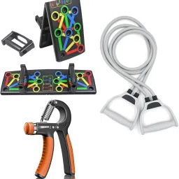 push up board with Adjustable Hand Grip & Double toning resistance tube Fitness Accessory Kit Kit-image-15
