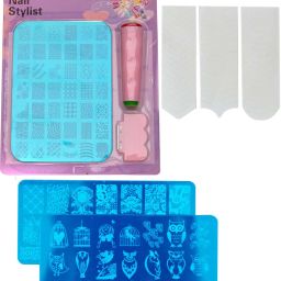 Stamping Nail Art Kit Combo With 2pc Stamping Image Plate And A Tip Guide Sticker-12