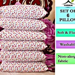 Polyester Fibre Abstract Sleeping Pillow Pack of 6-image-1