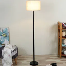 pristine interiors Wave White Jute Shade Club Floor Lamp With MDF Base-picture-18