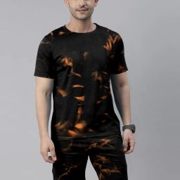 Men Night Suit Set Black Printed-image-97