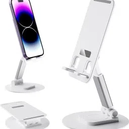 MECKWELL 360 Rotating Phone Holder for Desk, Adjustable Height & Angle Universal Folding Mobile Holder-image-96