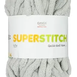 Super Stitch Quick Knit 100%Plush & Cuddly, (Silver Grey Shade no-38,300 Gram)-image-1