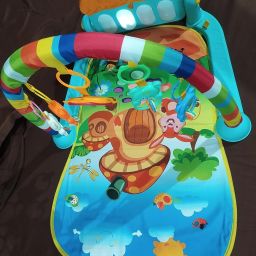 Fabric-Based Piano Gym Mat with Secure Toy Holders & Rattle-63