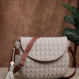 Women Beige, Tan Sling Bag-16