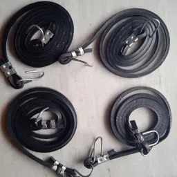 nylon elastic Rope, Shock Cord Cable Metal Hooks Tying Behind Bikes rope 4pc Black-11