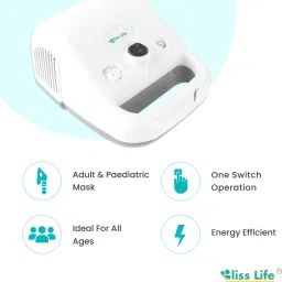 BLISS LIFE N2 LOW NOISE COMPRESSOR NEBULIZER MACHINE WITH CHILD AND ADULT KIT Nebulizer image 2