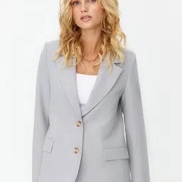 theclassictogs Women Solid Single Breasted Casual Blazer-picture-13