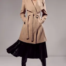 Polyester Solid Coat For Women-image-68