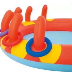 hornflow Inflatable Interactive Crab Ring Toss Play Kiddie Pool 5.4 ft. Multicolor Inflatable Swimming Pool image 2