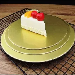 10 INCH Round Flower Cut Cake Board Paper Cake Server (Gold, Pack of 50) Paper Cake Server-10