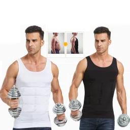 Mens Body Shaper Slimming Vest, Men's Compress Base Layer Slim Compression Tank Men Shapewear-image-3