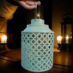 Wall Hanging Metal Tealight Candle Holder Lantern Lamp Home Decor Green Metal Hanging Lantern-image-34