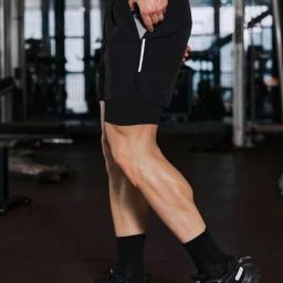 Color Block Men Black Sports Shorts-image-66