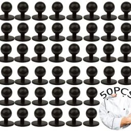 Matt Black Chef Coat Button(50 Pcs) Nylon Buttons-image-14