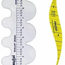 Scallop Scale with Arm hole Scale combo for Tailoring Beginners Ruler-41