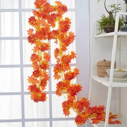Artificial Money Plants Wall Hanging Creeper Party Decor Home Decor (Pack of 4) Orange Wild Flower Artificial Flower-35