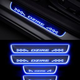 Mirror Finish Car Door Foot Step LED Sill Plate for dzire (Set of 4, Blue) Door Sill Plate-26