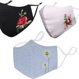 Anti-Pollution Anti-Bacterial BFE>99% 4 Layer Protective Face Mask Girl & Women Floral_Combo_Large_03 Reusable, Washable Cloth Mask-25