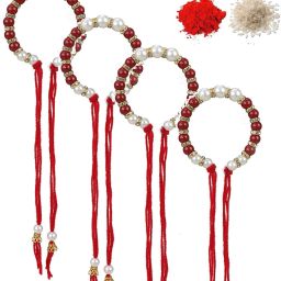 Lumba LRK468 Mauli Thread, Pearl Rakhi Set-25
