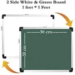 Non Magnetic Non Magnetic double sided writing boards1*1ft(white& green) Whiteboards-image-10
