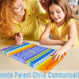 fayme international ludo game Big Pop Game Fidget Toy,Jumbo Rainbow Chess Board Push Bubble Popper Fidget Sensory Toys for Parent-Child Time Money & Assets Games Board Game image 5