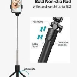 GameSir High Quality 3in1 Selfie Stick multi-function Wireless Bluetooth XT-01 , XT-02 Selfie Stick with Remote Shutter 360 Rotate Extendable Handheld Foldable Mini Tripod Stand Foldable, selfie stick, tripod, bluetooth shutter for Smartphones Professional Remote Control Selfie Stick Monopod Kit, Tripod Bluetooth Selfie Stick image 5