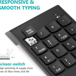 VOOCME Wireless Numpad Advanced 2.4GHz Wireless Connection 18 Key Slim Numeric Keyboard Smart Connector Handheld Multi-device Keyboard Compatible with Desktop, Laptop, Mac image 2