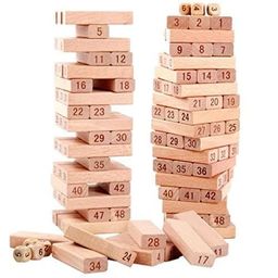 Storio Toys & Tabletop Games Colorful Tumbling Tower Game for Kids and Adults, Wooden Blocks with Dices Game|Stacking Game Challenging Maths Game | Skill Development and Color Recognition image 5