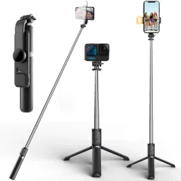 CHG 3-in-1 Multifunctional Stick Portable Tripod Stand forVideo/Travelling Bluetooth Selfie Stick-2