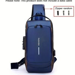 Small 4 L Backpack Men'S Anti-Theft Password Lock Chest Bag, Casual Style, Multi-Compartment-image-34