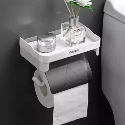 Wall Mount Toilet Paper Holder Kitchen Roll Holder Plastic Toilet Paper Holder-image-54