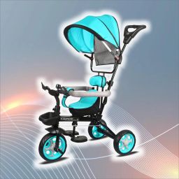 STEPUPP BLACK CANOPY TRICYCLE WITH PARENT HANDLE FOR KIDS NEW MODEL see green canopy tricycle for kids with parent handle Tricycle-0